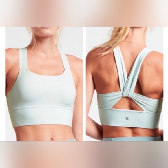 Athleta Warrior Longline Twist Back Mint Green Sports Bra D-DD - Picture 5 of 5